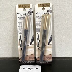 LOREAL Voluminous EYELINER Mistake Proof Marker BLACK BROWN #451 x2